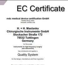 EC Certificate Annex II HF surgery